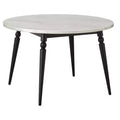 Lifestorey Bertona Faux Marble 46" Round Dining Table with Spindle Legs Black