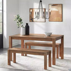 Ensemble de salle à manger Buylateral 3 pièces Verdon de style ferme moderne avec banc, couleur bois flotté