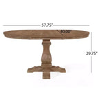 Christopher Knight Home Ezra Ensemble de salle à manger ovale extensible 5 pièces en tissu rembourré beige/fauve