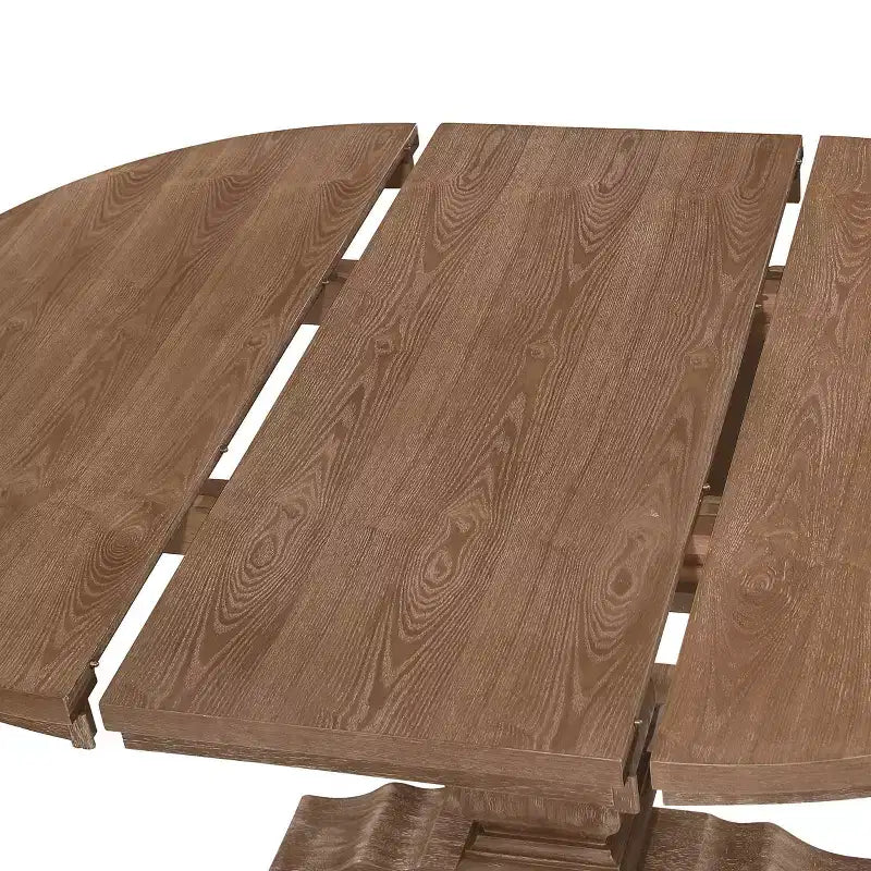 Christopher Knight Home Ezra Ensemble de salle à manger ovale extensible 5 pièces en tissu rembourré beige/fauve