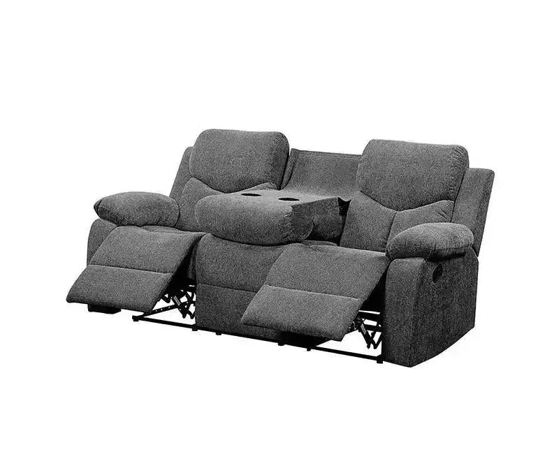 Canapé Kalen 82" en chenille grise - Acme Furniture : Fauteuil inclinable rembourré, comprend 2 oreillers décoratifs