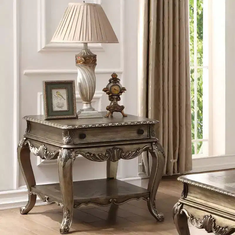 Table d'appoint Ragenardus Acme Furniture, finition chêne vintage