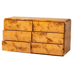 bali & pari Netra Commode 6 Tiroirs en Bois de Ronce Clair Mappa Burl