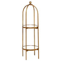 Olivia & May Glam Metal Shelving Unit Gold: Luxury Storage, No Assembly, 2-Tier Bookcase