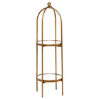 Olivia & May Glam Metal Shelving Unit Gold: Luxury Storage, No Assembly, 2-Tier Bookcase