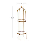 Olivia & May Étagère en métal doré Glam : Rangement de luxe, Aucun assemblage requis, Bibliothèque à 2 niveaux