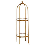 Olivia & May Étagère en métal doré Glam : Rangement de luxe, Aucun assemblage requis, Bibliothèque à 2 niveaux
