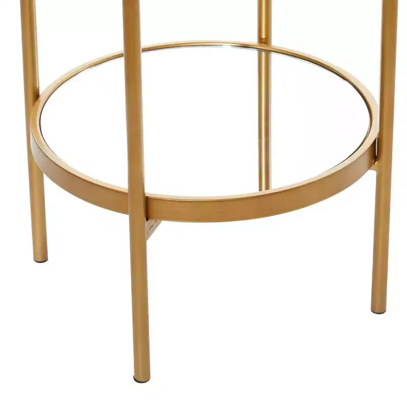 Olivia & May Étagère en métal doré Glam : Rangement de luxe, Aucun assemblage requis, Bibliothèque à 2 niveaux