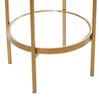 Olivia & May Étagère en métal doré Glam : Rangement de luxe, Aucun assemblage requis, Bibliothèque à 2 niveaux