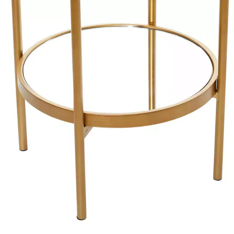 Olivia & May Étagère en métal doré Glam : Rangement de luxe, Aucun assemblage requis, Bibliothèque à 2 niveaux