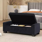 Christopher Knight Home Olivia Pouf de rangement moderne rembourré d'intérieur Bleu nuit