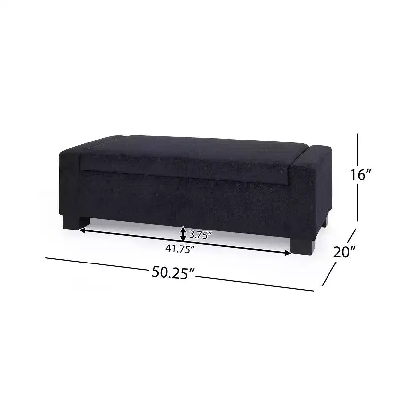 Christopher Knight Home Olivia Pouf de rangement moderne rembourré d'intérieur Bleu nuit