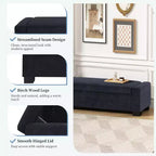 Christopher Knight Home Olivia Pouf de rangement moderne rembourré d'intérieur Bleu nuit