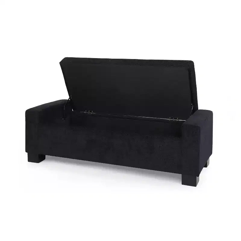 Christopher Knight Home Olivia Pouf de rangement moderne rembourré d'intérieur Bleu nuit