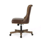 Chaise de bureau pivotante Coulee contemporaine en tissu à dossier roulé, brun foncé/naturel – Christopher Knight Home : Ergonomique, hauteur réglable