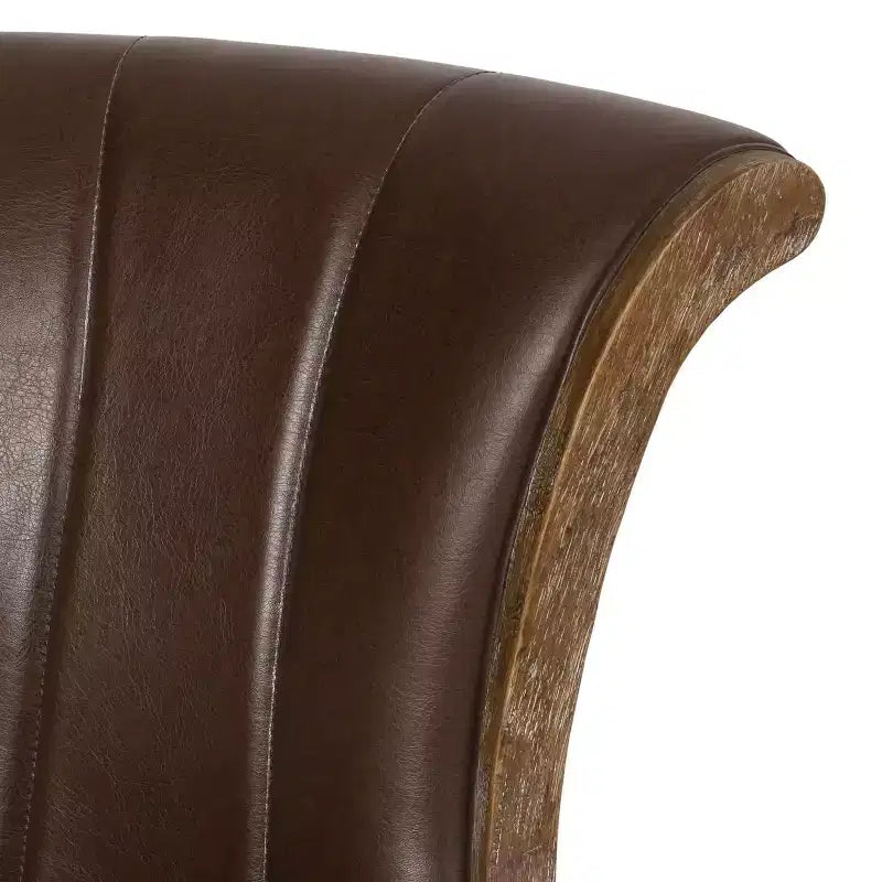 Chaise de bureau pivotante Coulee contemporaine en tissu à dossier roulé, brun foncé/naturel – Christopher Knight Home : Ergonomique, hauteur réglable