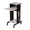 Premium Presentation Lecture Podium Cart: Mobile, with Power Strip - Hampden Furnishings
