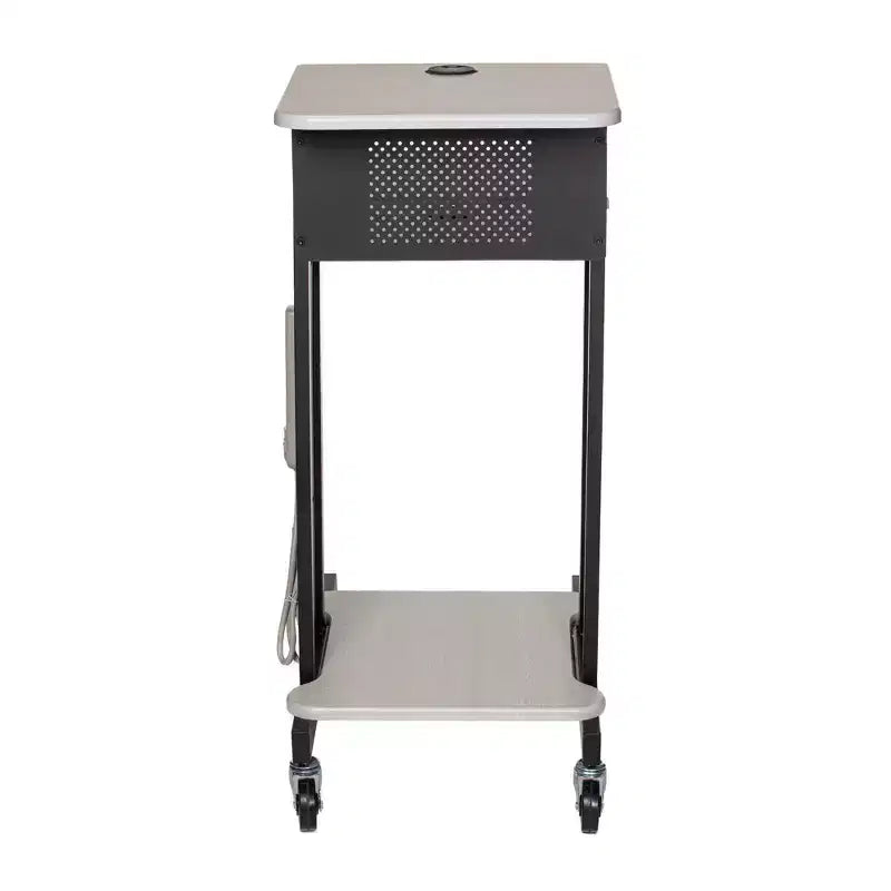 Chariot pupitre de présentation haut de gamme : Mobile, avec multiprise – Hampden Furnishings