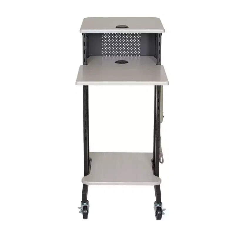 Chariot pupitre de présentation haut de gamme : Mobile, avec multiprise – Hampden Furnishings