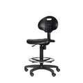 22"-32" Adjustable Height Polyurethane Task Chair: Swivel, Lumbar Support, Wheels - Hampden Furnishings