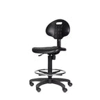 22"-32" Adjustable Height Polyurethane Task Chair: Swivel, Lumbar Support, Wheels - Hampden Furnishings