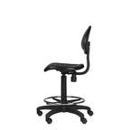 Chaise de travail en polyuréthane réglable en hauteur (22"-32") : pivotante, soutien lombaire, roulettes - Hampden Furnishings