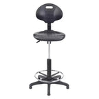Chaise de travail en polyuréthane réglable en hauteur (22"-32") : pivotante, soutien lombaire, roulettes - Hampden Furnishings