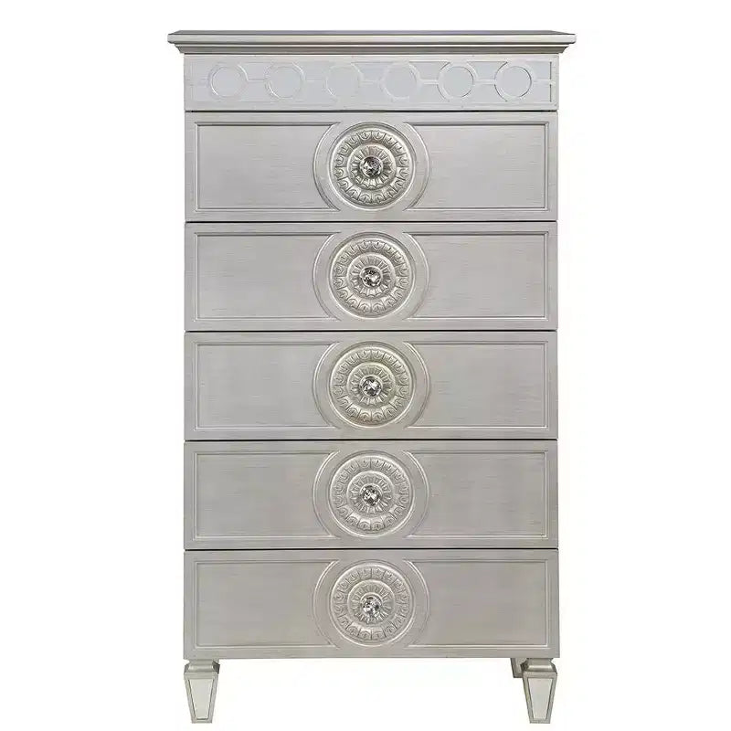 Tiroir de rangement décoratif Varian de 31 po, finition argent et miroir - Acme Furniture