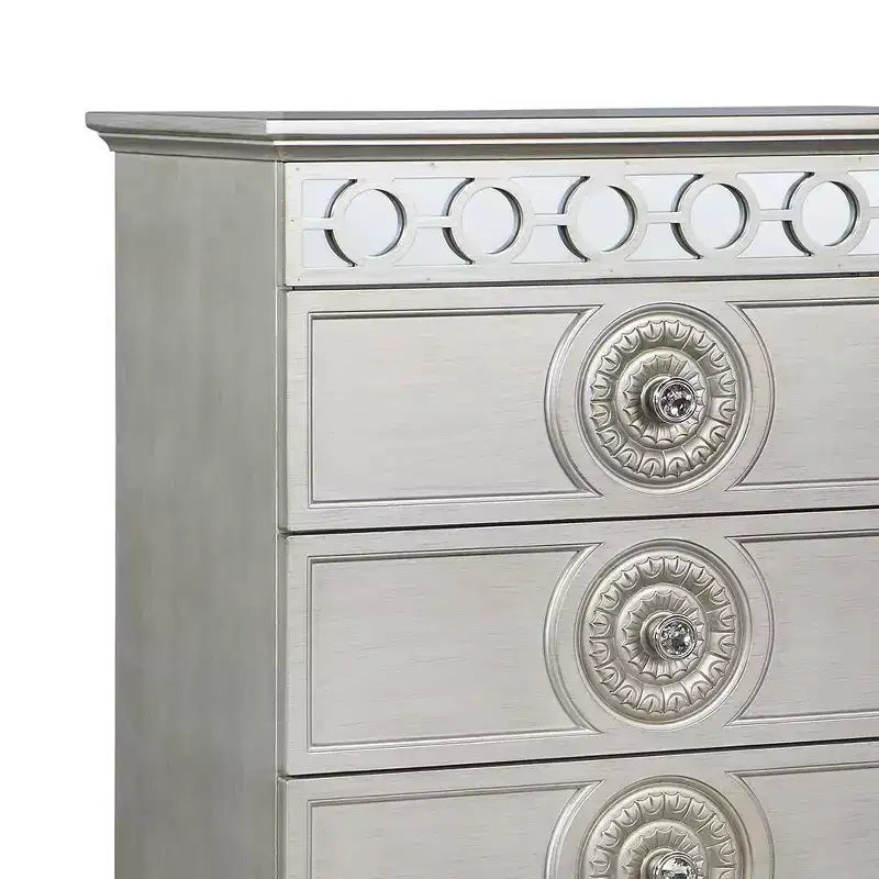 Tiroir de rangement décoratif Varian de 31 po, finition argent et miroir - Acme Furniture
