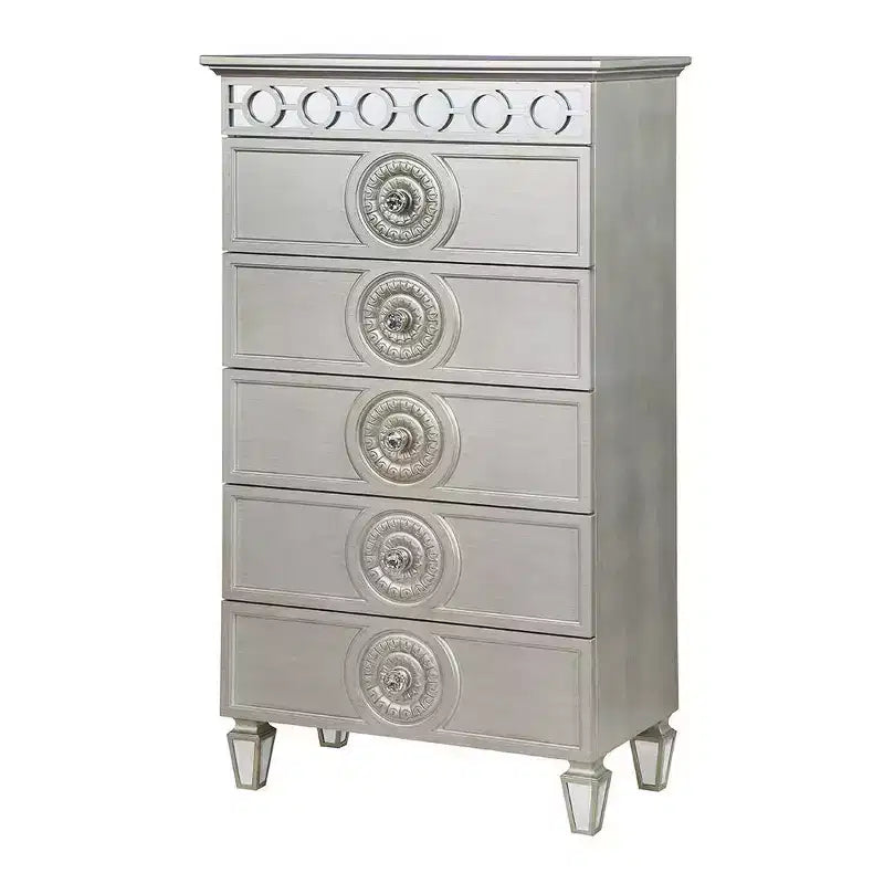 Tiroir de rangement décoratif Varian de 31 po, finition argent et miroir - Acme Furniture