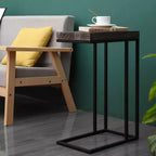 Breeze Casual Table d'appoint en C avec cadre en métal marron rustique - Proman Products : se glisse sous le canapé, support pour collation et lampe