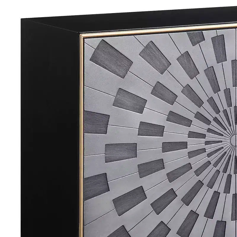 Table d'appoint Quilla 39" finition noir, gris et laiton - Acme Furniture