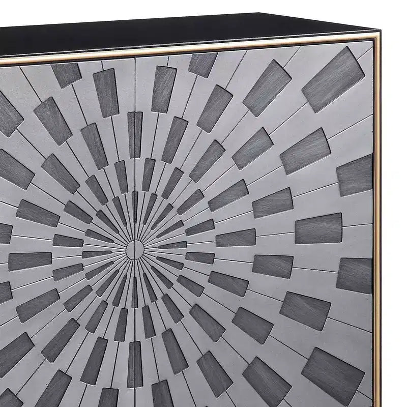 Table d'appoint Quilla 39" finition noir, gris et laiton - Acme Furniture