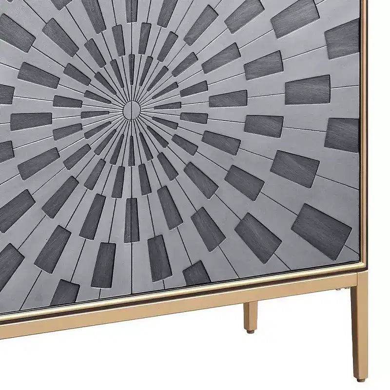 Table d'appoint Quilla 39" finition noir, gris et laiton - Acme Furniture