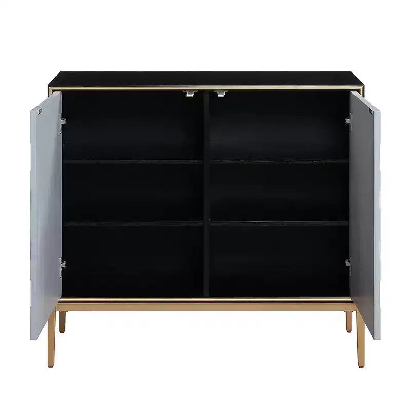 Table d'appoint Quilla 39" finition noir, gris et laiton - Acme Furniture