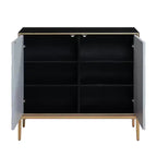 Table d'appoint Quilla 39" finition noir, gris et laiton - Acme Furniture