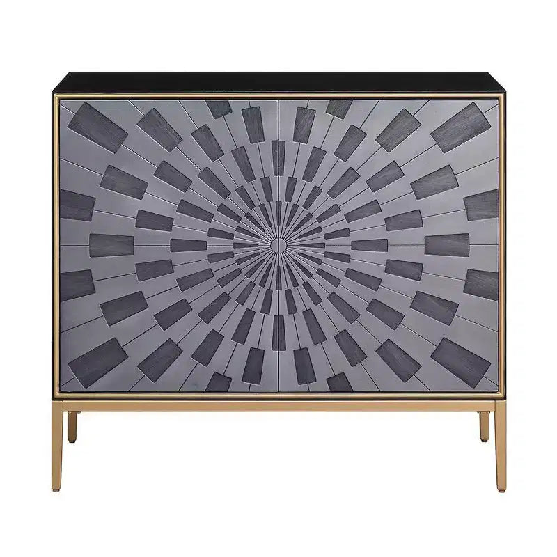 Table d'appoint Quilla 39" finition noir, gris et laiton - Acme Furniture