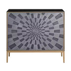 Table d'appoint Quilla 39" finition noir, gris et laiton - Acme Furniture