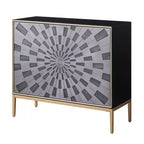 Table d'appoint Quilla 39" finition noir, gris et laiton - Acme Furniture
