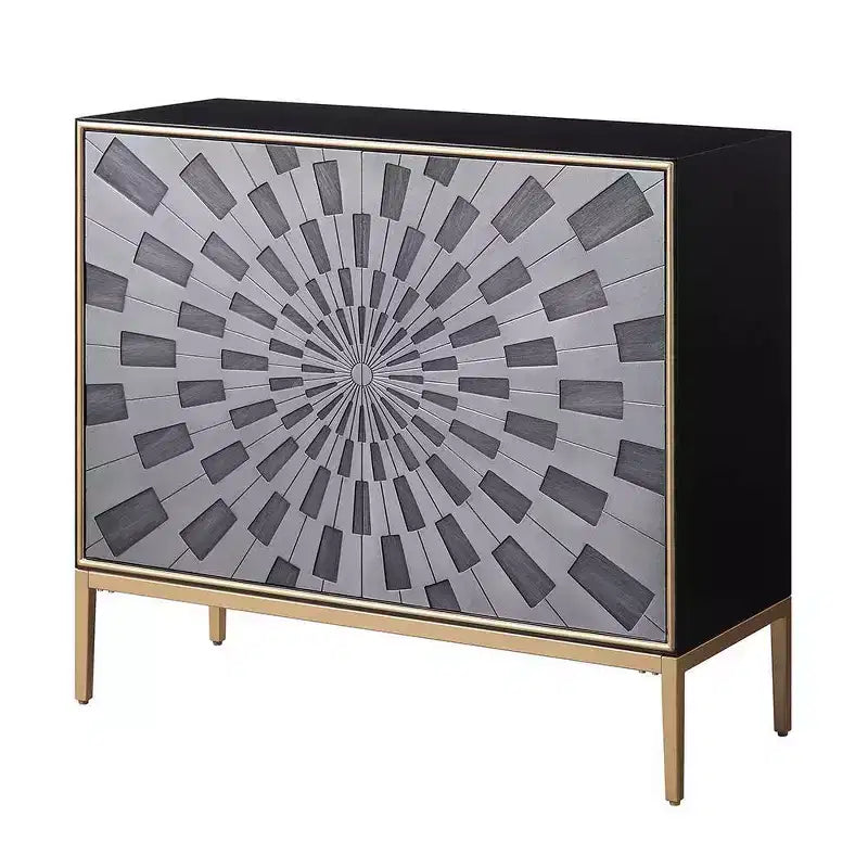 Table d'appoint Quilla 39" finition noir, gris et laiton - Acme Furniture