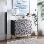 Table d'appoint Quilla 39" finition noir, gris et laiton - Acme Furniture