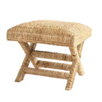 Table d'appoint Storied Home en jacinthe d'eau tressée et bois marron : Cadre en acajou, aucun assemblage requis.