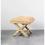 Table d'appoint Storied Home en jacinthe d'eau tressée et bois marron : Cadre en acajou, aucun assemblage requis.