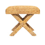 Table d'appoint Storied Home en jacinthe d'eau tressée et bois marron : Cadre en acajou, aucun assemblage requis.