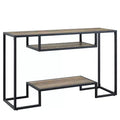 Idella 48" Console Tables Rustic Oak and Black - Acme Furniture: Fixed Shelf, Metal Frame, No Assembly Required