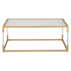 Metal and Glass Coffee Table Gold - Olivia & May: Elegant Iron Frame, No Assembly, Contemporary Design