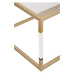 Table basse en métal et verre doré - Olivia & May : Cadre en fer élégant, aucun assemblage requis, design contemporain