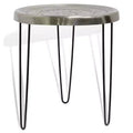 Metal with Paper Clip Legs Round Side Accent Table Silver/Black - StyleCraft