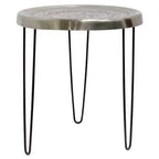 Table d'appoint ronde avec pieds trombones en métal argenté/noir - StyleCraft