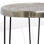 Table d'appoint ronde avec pieds trombones en métal argenté/noir - StyleCraft